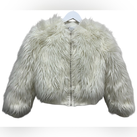 Disney Other - D-Signed Disney Ivory White Faux Fur Lined Zip Jacket Girls Size Medium 10/12